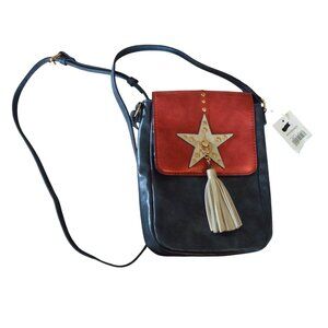 NWT Cato Patriotic American Flag Texas Star Crossbody Summer Tassel Faux Leather